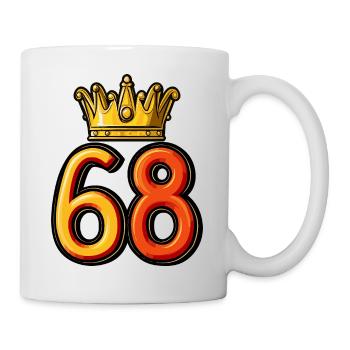 68 Zahl Krone - Tasse - Weiß - Rechts