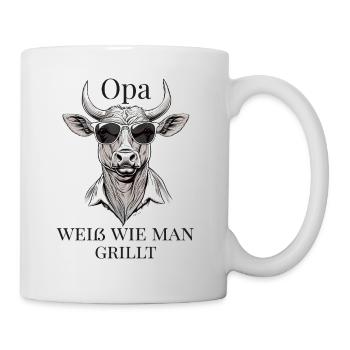 Grandpa knows how to grill – cult for the grill - Mug - white - Right
