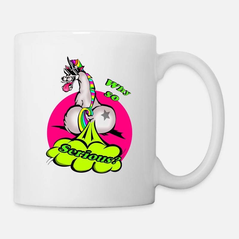 Une licorne colorée avec un message humoristique - Mug blanc - blanc