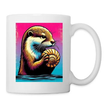 Otter - Tasse - Weiß - Rechts