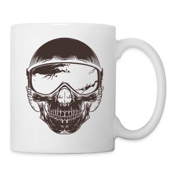 Skull Biker Goggles - Mug - white - Right