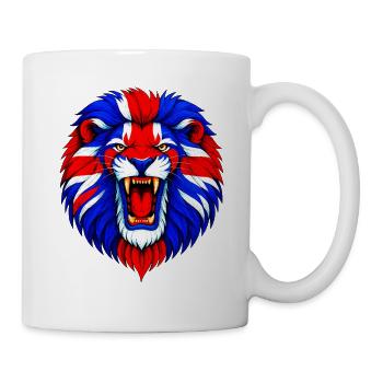 Vivid Lion Head with Union Jack Mane - Mug - white - Right