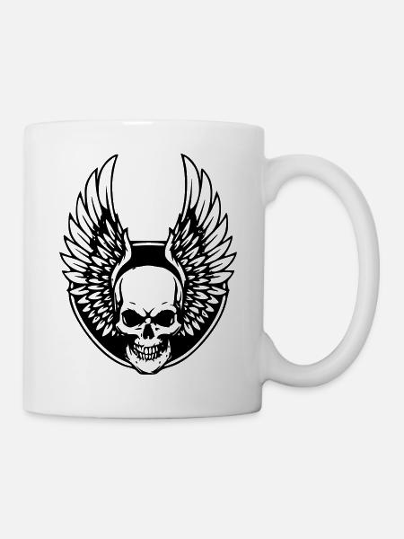 Griffe de mort avec ailes d’ange - Mug blanc - blanc
