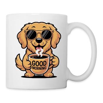 Golden Retriever Kaffeemorgen - Tasse - Weiß - Rechts