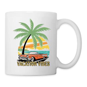 Ciel tropical et voiture vintage - Mug blanc - blanc - Droite