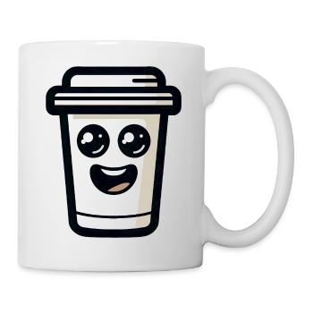 Happy Coffee Mug with Smile and Caricature - Mug - white - Right