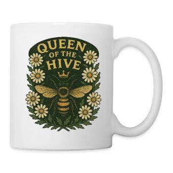 Queen of the Hive Floral Badge - Mug - white - Right