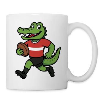 krokodil football rugby - Tasse - Weiß - Rechts