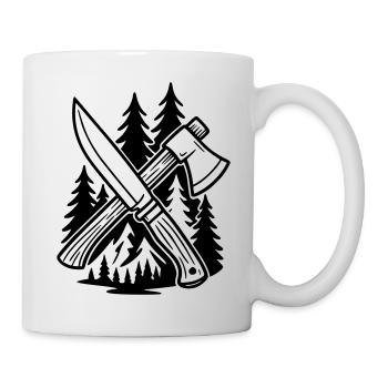 Überleben - Messer und Axt - Tasse - Weiß - Rechts