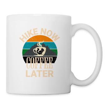 Hike Now Coffee Later Retro Chemise de randonnée - Mug blanc - blanc - Droite