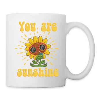 Radiant sunflower with sunglasses - Mug - white - Right