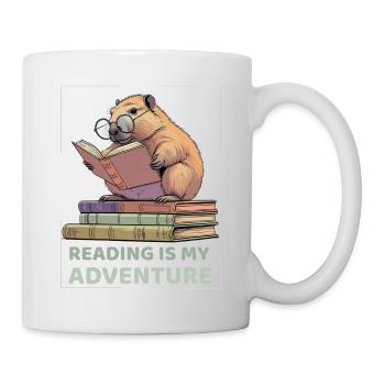 Capybara while reading -Reading adventure - Mug - white - Right