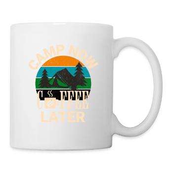 Camp Now Coffee Later Retro Camping Shirt - Mug - white - Right