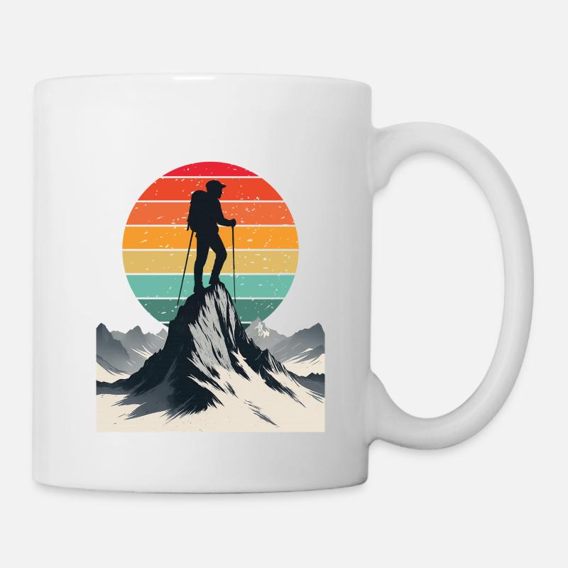Adventurer at the Mountain Summit - Mug - white