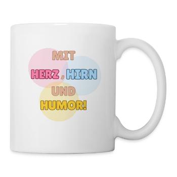 Heart, Brain and Humor Motif - Mug - white - Right