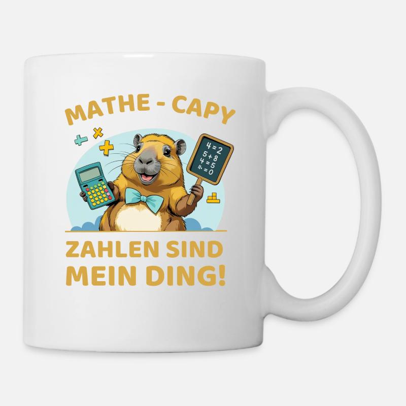 Mathe-Capybara – Zahlen sind mein Ding! - Tasse - Weiß