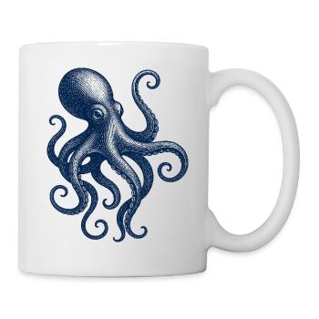 Illustration de pieuvre vintage - Mug blanc - blanc - Droite