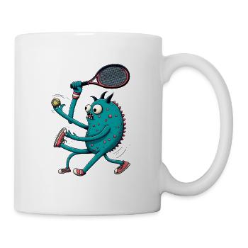 Monstre fanatique de tennis - Mug blanc - blanc - Droite