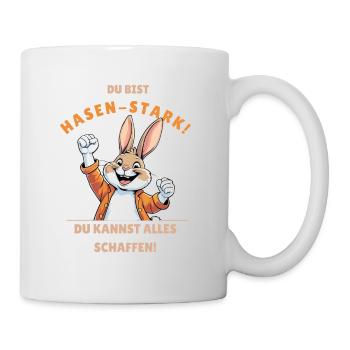 Hasen-Stark Kraftspruch Design - Mug blanc - blanc - Droite