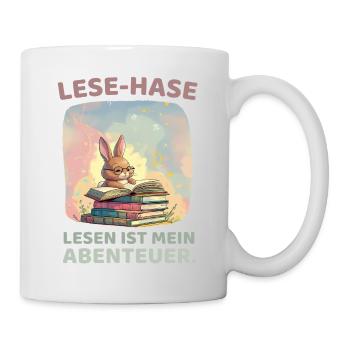 Rabbit reading with adventure style - Mug - white - Right