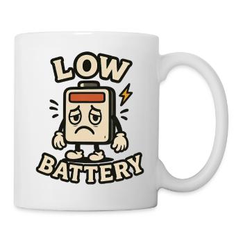 Dead and tired battery – Low Battery - Mug - white - Right