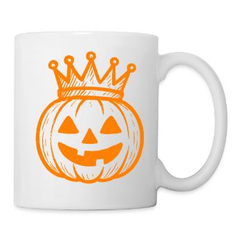 Kürbis mit Krone Halloween Design - Tasse - Weiß - Rechts