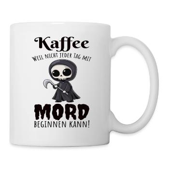 Kaffee Sensenmann Kaffeetrinker - Tasse - Weiß - Rechts
