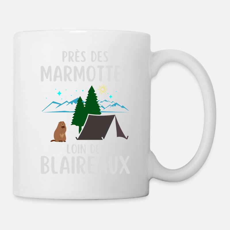 Groundhog camping humor quote - Mug - white
