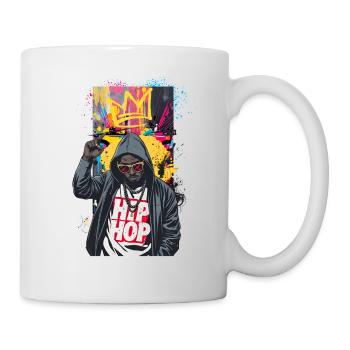 Urban rapper with colorful graffiti - Mug - white - Right