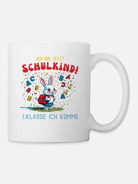 Cute back to school bunny with letters - Mug - white