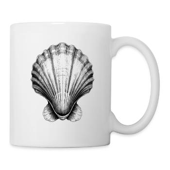 Superbe illustration de coquillage - Mug blanc - blanc - Droite