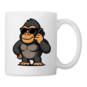Gorilla Cell Phone Comic - Mug - white - Right