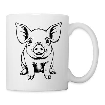 Pig Sow Piglet Piglet Sketch Drawing - Mug - white - Right