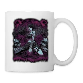 Enchanteresse sombre avec éléments de crâne - Mug blanc - blanc - Droite