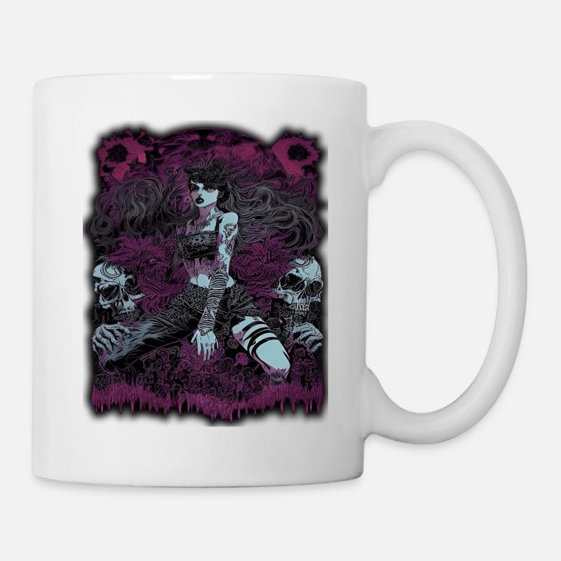 Dark Enchantress with Skull Elements - Mug - white