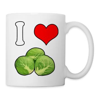 I love Brussels sprouts - Mug - white - Right