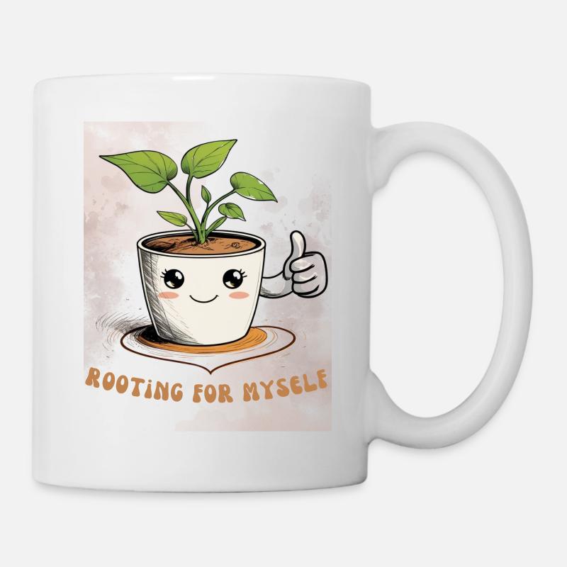 Selbstliebe mit Humor & Pflanzenpower - Tasse - Weiß