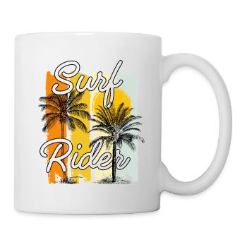 Design de Surf Rider avec Palmiers et Soleil - Mug blanc - blanc - Droite
