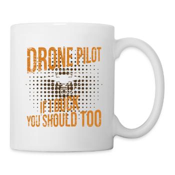 Pilote de drone si je me baisse, vous devriez aussi - Mug blanc - blanc - Droite