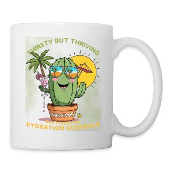 Summer cactus – Thirsty but full of life - Mug - white - Right