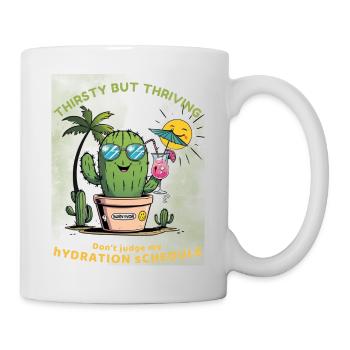 Summer cactus – Thirsty but full of life - Mug - white - Right