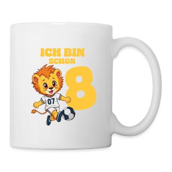 8ème Anniversaire Football Lion Enfants 8 Ans Football - Mug blanc - blanc - Droite