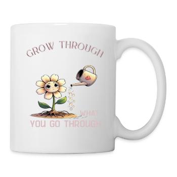 Strength through crises – flower symbolism - Mug - white - Right