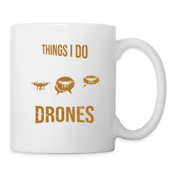 Ce que je fais pendant mon temps libre drones pilote de drone - Mug blanc - blanc - Droite