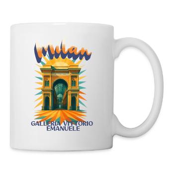 Milan- Galleria Vittorio Emanuele Retro Vintage - Mug - white - Right