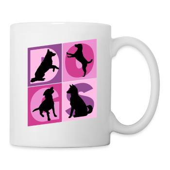 Dogs I Love Dogs Silhouettes Dog Mom Dog Dad - Mug - white - Right