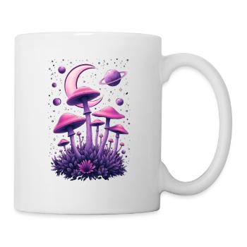 Galaxie champignon mystique au look néon - Mug blanc - blanc - Droite