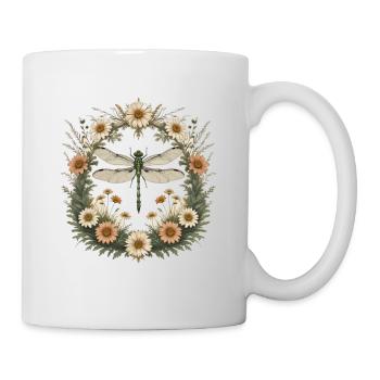 Peace and Nature Mosaic with Dragonfly - Mug - white - Right