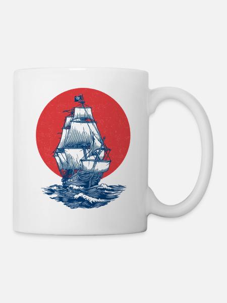 Mystischer Piratenschiff - Tasse - Weiß