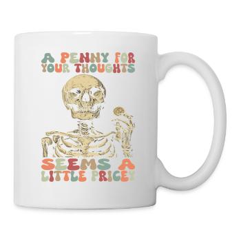 Crâne d'Halloween squelette sarcastique - Mug blanc - blanc - Droite